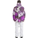 Purple Butterflies, Abstract, Floral, Flowers Men s Multi Pockets Zip Ski and Snowboard Waterproof Breathable Jacket View4