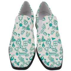 Real Madrid, Background, Pattern, Sport Women Slip On Heel Loafers by kyorashop23