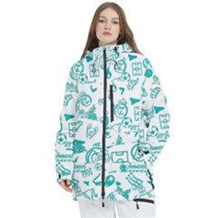 Real Madrid, Background, Pattern, Sport Women s Multi Pockets Zip Ski And Snowboard Waterproof Breathable Jacket by kyorashop23