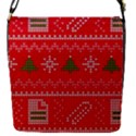 Red Christmas Pattern Xmas Decorations, Christmas Knitted Texture Removable Flap Cover (S) View1