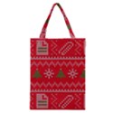 Red Christmas Pattern Xmas Decorations, Christmas Knitted Texture Classic Tote Bag View1