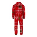 Red Christmas Pattern Xmas Decorations, Christmas Knitted Texture Hooded Jumpsuit (Kids) View2