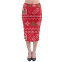 Red Christmas Pattern Xmas Decorations, Christmas Knitted Texture Midi Pencil Skirt View1