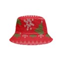 Red Christmas Pattern Xmas Decorations, Christmas Knitted Texture Bucket Hat (Kids) View2