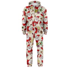 Santa Claus Patterns, Christmas Decorations Hooded Jumpsuit (men)