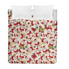 Santa Claus Patterns, Christmas Decorations Duvet Cover Double Side (full/ Double Size) by kyorashop23