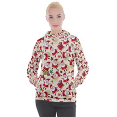 Santa Claus Patterns, Christmas Decorations Women s Hooded Pullover