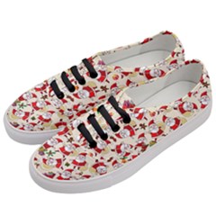 Santa Claus Patterns, Christmas Decorations Women s Classic Low Top Sneakers by kyorashop23