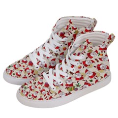 Santa Claus Patterns, Christmas Decorations Women s Hi-top Skate Sneakers by kyorashop23