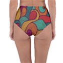 Swirly, Abstract, Multi Colored, Pattern, Reversible High-Waist Bikini Bottoms View4