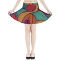 Swirly, Abstract, Multi Colored, Pattern, Mini Flare Skirt View3