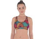 Swirly, Abstract, Multi Colored, Pattern, Cross String Back Sports Bra View1