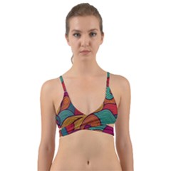 Swirly, Abstract, Multi Colored, Pattern, Wrap Around Bikini Top