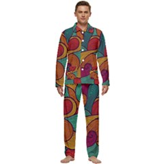 Swirly, Abstract, Multi Colored, Pattern, Men s Long Sleeve Velvet Pocket Pajamas Set by kyorashop23