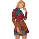 Swirly, Abstract, Multi Colored, Pattern, Long Sleeve Velour Longline Dress View3