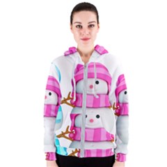 Two Snowmen, Women s Zipper Hoodie