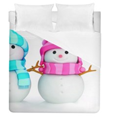 Two Snowmen, Duvet Cover (queen Size) by kyorashop23