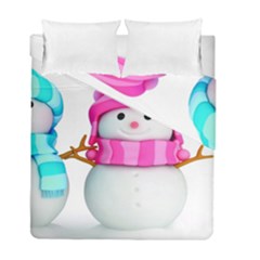 Two Snowmen, Duvet Cover Double Side (full/ Double Size) by kyorashop23