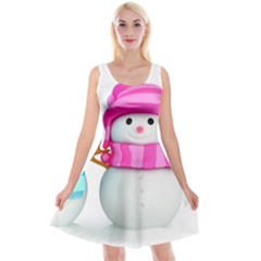 Two Snowmen, Reversible Velvet Sleeveless Dress