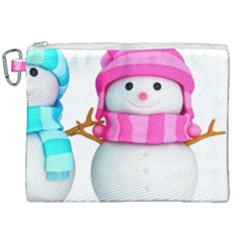 Two Snowmen, Canvas Cosmetic Bag (xxl)