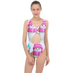 Two Snowmen, Center Cut Out Swimsuit by kyorashop23