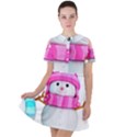 Two Snowmen, Short Sleeve Shoulder Cut Out Dress  View1