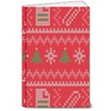 Red Christmas Pattern Xmas Decorations, Christmas Knitted Texture 8  x 10  Hardcover Notebook View1