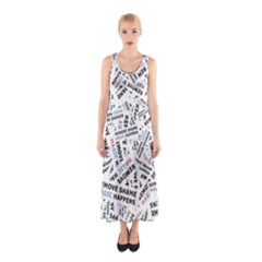 Embrace The Magic Inspirational Phrase Pattern Sleeveless Maxi Dress by dflcprintsclothing