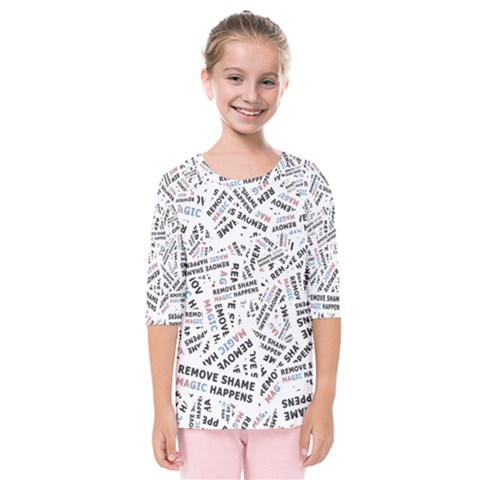 Embrace The Magic Inspirational Phrase Pattern Kids  Quarter Sleeve Raglan T-shirt by dflcprintsclothing