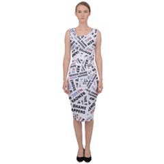 Embrace The Magic Inspirational Phrase Pattern Sleeveless Pencil Dress by dflcprintsclothing