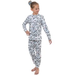 Embrace The Magic Inspirational Phrase Pattern Kids  Long Sleeve Set  by dflcprintsclothing