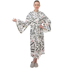 Embrace The Magic Inspirational Phrase Pattern Maxi Velvet Kimono by dflcprintsclothing