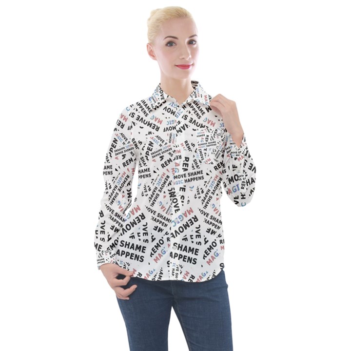 Embrace The Magic Inspirational Phrase Pattern Women s Long Sleeve Pocket Shirt