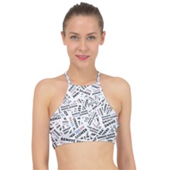 Embrace The Magic Inspirational Phrase Pattern Halter Bikini Top by dflcprintsclothing