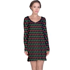 Geometric Abstract Pattern Line Long Sleeve Nightdress