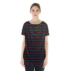 Geometric Abstract Pattern Line Skirt Hem Sports Top