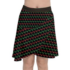 Geometric Abstract Pattern Line Chiffon Wrap Front Skirt