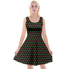 Geometric Abstract Pattern Line Reversible Velvet Sleeveless Dress