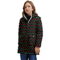 Geometric Abstract Pattern Line Kids  Hooded Longline Puffer Jacket View3