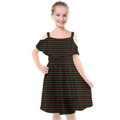 Geometric Abstract Pattern Line Kids  Cut Out Shoulders Chiffon Dress by Salmanaz77