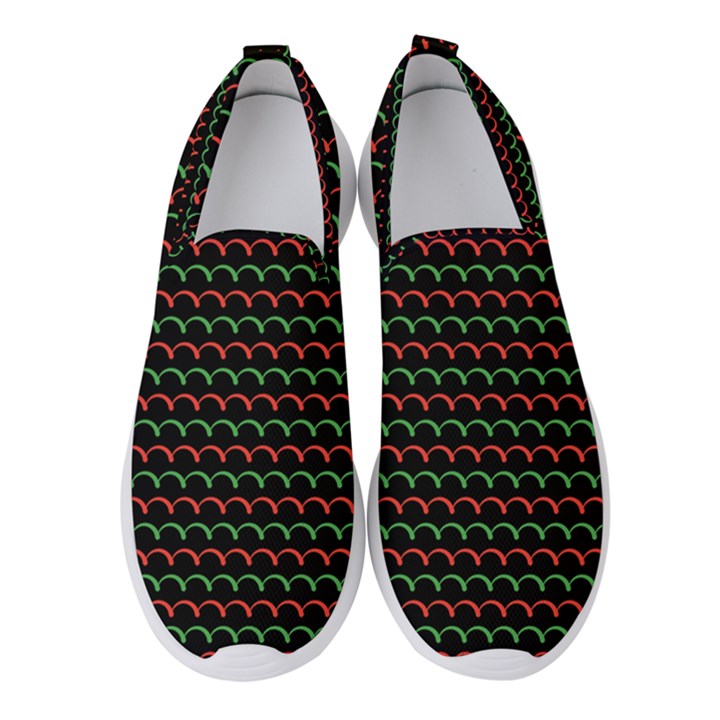 Geometric Abstract Pattern Line Women s Slip On Sneakers