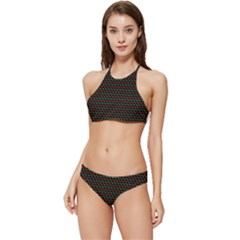 Geometric Abstract Pattern Line Banded Triangle Bikini Set