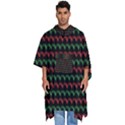 Geometric Abstract Pattern Line Men s Hooded Rain Ponchos View1