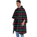 Geometric Abstract Pattern Line Men s Hooded Rain Ponchos View2