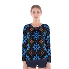 Flower Pattern Flora Floral Seamless Women s Long Sleeve T-shirt