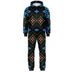 Flower Pattern Flora Floral Seamless Hooded Jumpsuit (men)