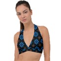 Flower Pattern Flora Floral Seamless Halter Plunge Bikini Top View1