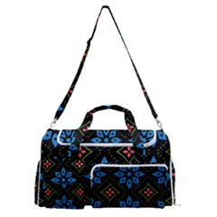 Flower Pattern Flora Floral Seamless Sports Gym Duffle Bag With Shoe Compartment by Salmanaz77