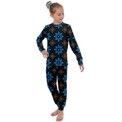 Flower Pattern Flora Floral Seamless Kids  Long Sleeve Set 