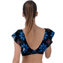 Flower Pattern Flora Floral Seamless Plunge Frill Sleeve Bikini Top View2